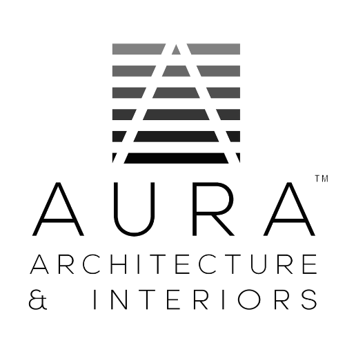 Aura Architecture and Interiors logo in black on a transparent background